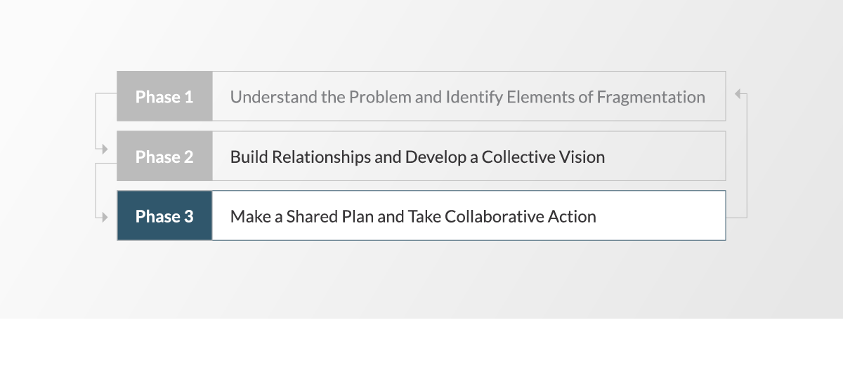 Highlighted icon that says Phase 3 make a shared plan and take action