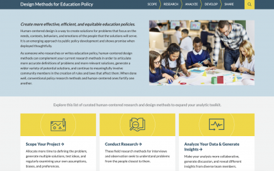 Bellwether's Design for Ed Policy homepage screenshot